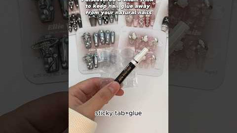 Leftover glue bother you? Try this way! #nails #ellievincynails #pressonnails #fakenails #tutorial