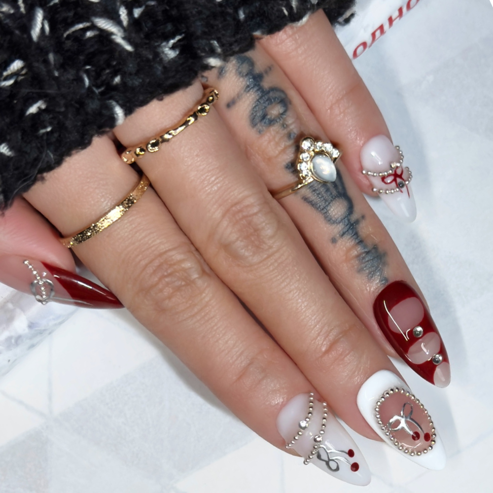 Long Luxury | Handmade Nails,Ellie Vincy Press on Nails,Long  Almond,Abstract, Metallic, Solid color,Handmade Purple, Gold press on nails,10 pcs, false nails,reusable,glue on nails