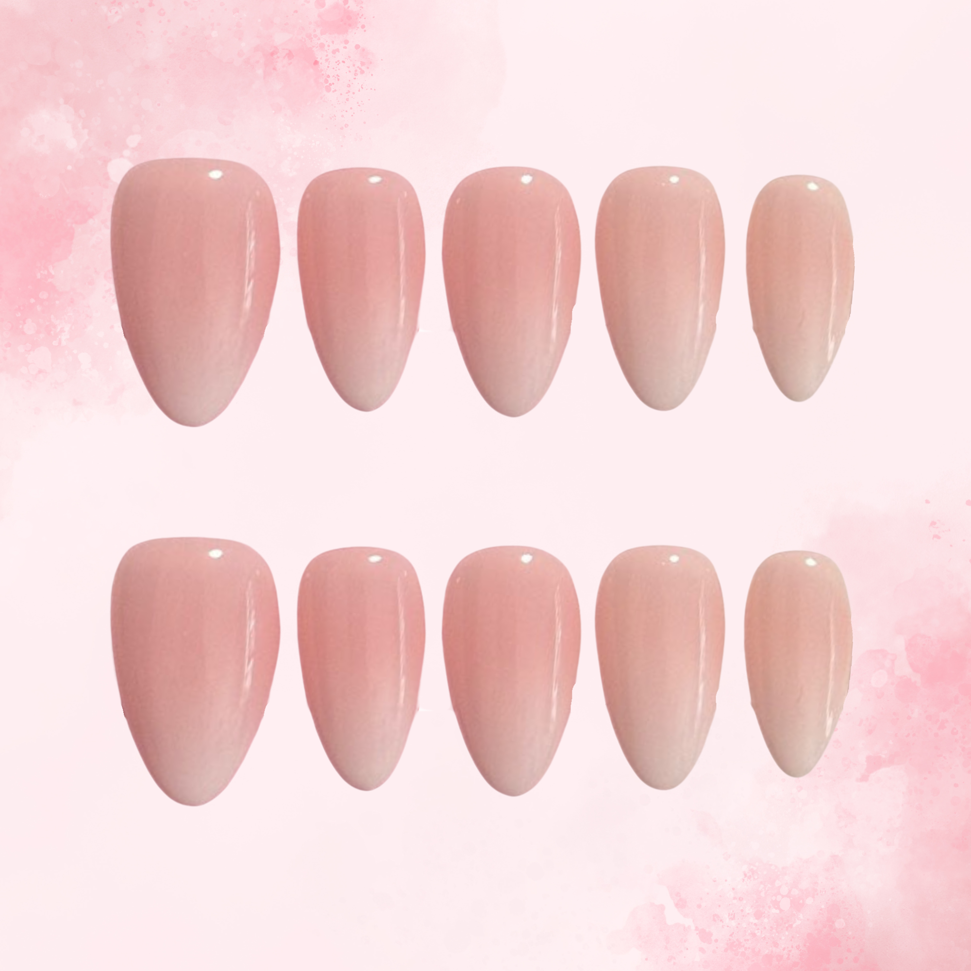 Blush Fade | Handmade Nails,Ellie Vincy Press on Nails,Short  Almond,Cute, Floral, French tip,Handmade White, Nude, Floral, Pink, Beige, Clear press on nails,10 pcs, False nails,Reusable,Glue on nails,Sticky on nails,Pop on nails
