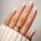 Chrome White French Tips｜New,Ellie Vincy Press on Nails,Short  Almond,French tip, Chrome, White press on nails,30 pcs, False nails,Reusable,Glue on nails,Sticky on nails,Pop on nails