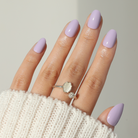 Lavender Mist,Ellie Vincy Press on Nails,Short  Almond,Other, Solid color, Purple press on nails,30 pcs, False nails,Reusable,Glue on nails,Sticky on nails,Pop on nails