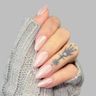 Pink Radiance,Ellie Vincy Press on Nails,Short  Almond,Glitter, Solid color, White press on nails,30 pcs, False nails,Reusable,Glue on nails,Sticky on nails,Pop on nails