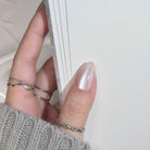 White Shine Ellie Vincy Medium Coffin  press on nails 28 pcs false nails,reusable