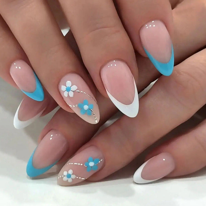 Spring Fling | Medium Nails,Ellie Vincy Press on Nails,  Almond,, White press on nails,24 pcs, False nails,Reusable,Glue on nails,Sticky on nails,Pop on nails