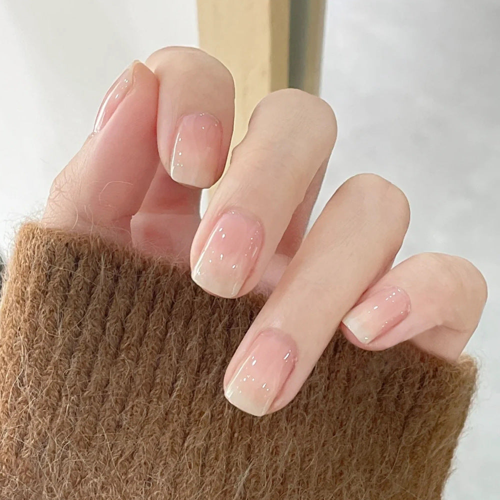 Short Ombre Pink,Ellie Vincy Press on Nails,  Round,Ombre, Pink press on nails,24 pcs, False nails,Reusable,Glue on nails,Sticky on nails,Pop on nails